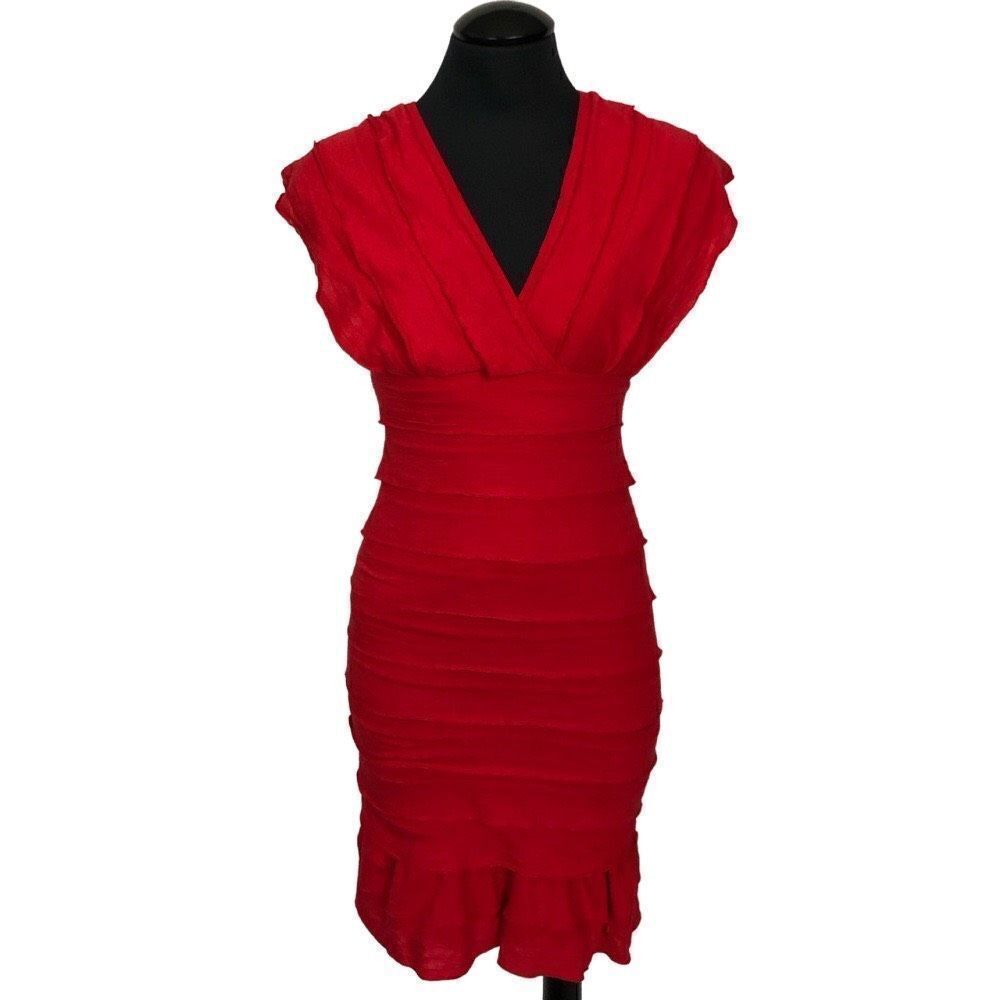 Max Studio Red Layered Dress - Women’s XS